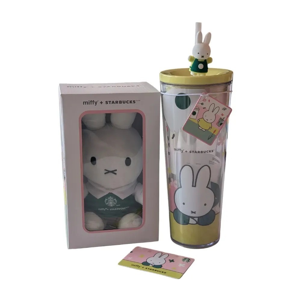 Starbucks + Miffy Barista Plush and Cold Cup Tumbler Set Limited Edition New